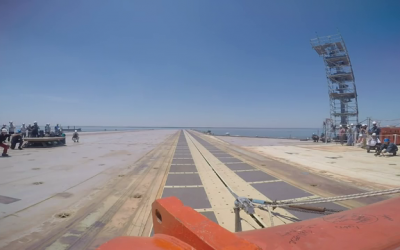 GoPro attached to sled during CVN 78 EMALS testing